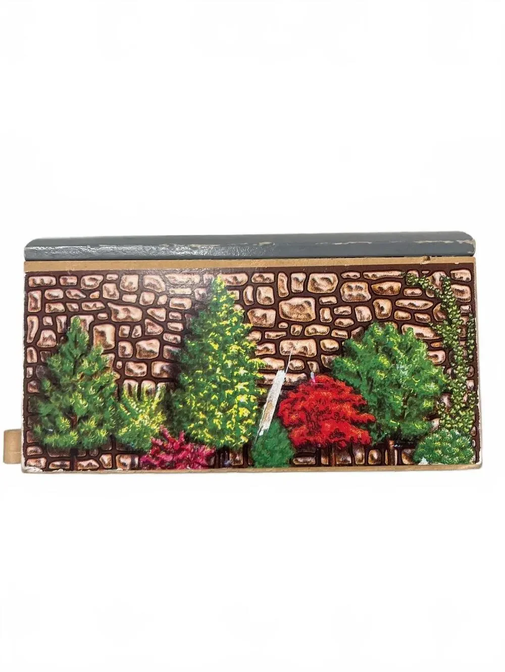 Vintage Wooden Train Tunnel Toy w/ Painted Tree & Brick Design Thomas & Friends